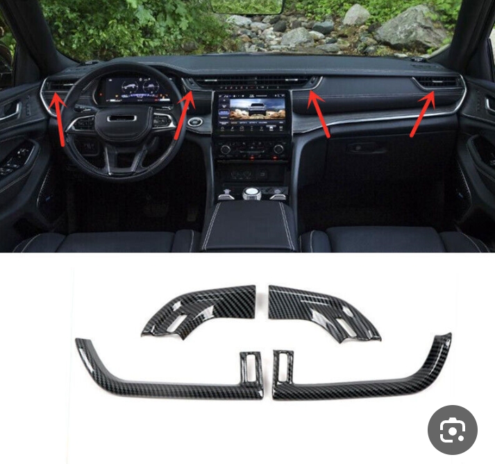 طقم ديكور فتحات تهوية لوحة القيادة بنقشة الكربون فايبر