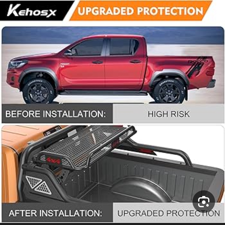 محجر بدي هيكل حماية خلفي (Roll Bar) مزين لسيارات النقل،تويوتا هايلوكس