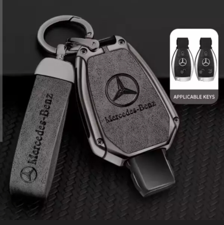 كفر مفتاح سيارة مرسيدس-بنز (Mercedes-Benz) مصنوع من الجلد والمعادن