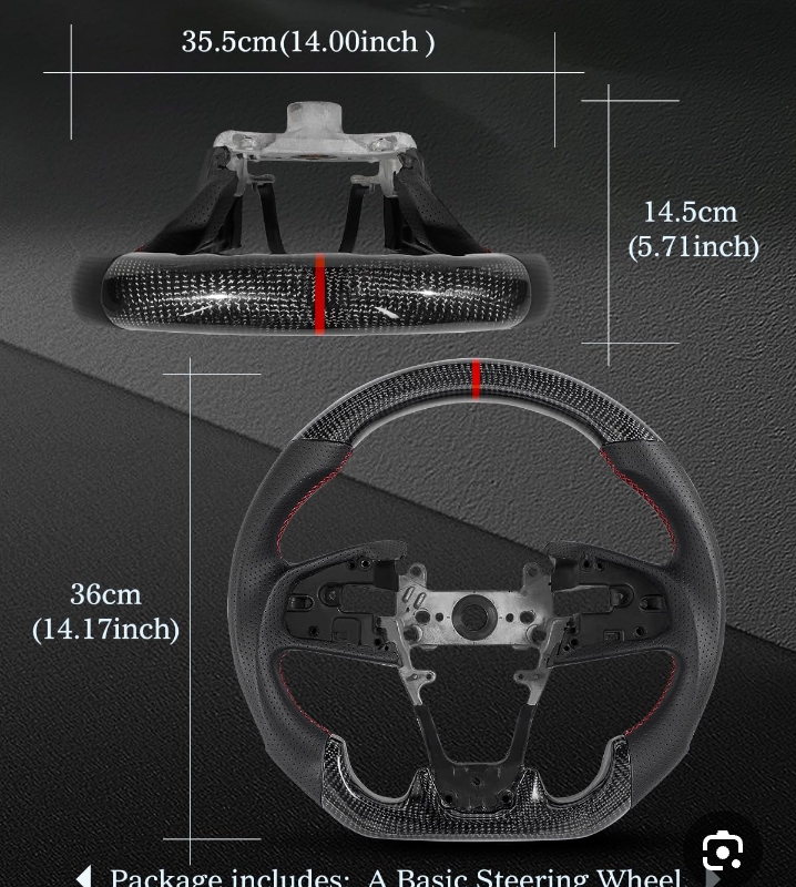 مقود مصنوعة من ألياف الكربون مخصصة لسيارة هوندا سيفيك تايب آر (Honda Civic Type-R) موديل FK8.