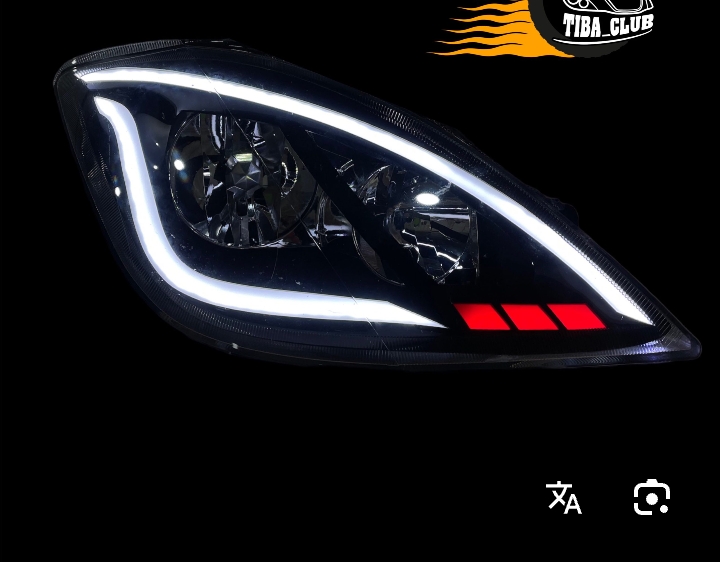 مصباح أمامي معدل لسيارة سايبا تيبا (Saipa Tiba)، يتميز بتصميم عصري مع إضاءة LED نهارية.