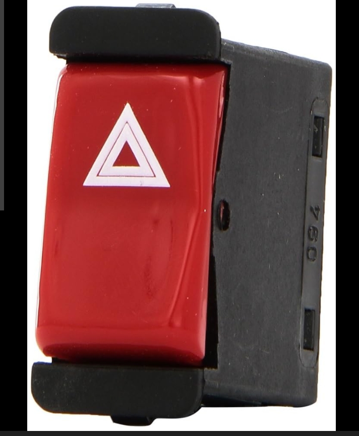 مفتاح تحذير الخطر للسيارة جامبو (Hazard Warning Switch) متوافق مع عدة طرازات مرسيدس بنز القديمة مثل W123 و W126 و R107.
