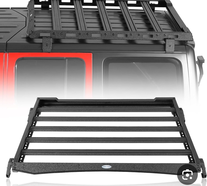 سلة تحميل سقف (Roof Rack Basket) متوافقة مع سيارات جيب رانجلر.