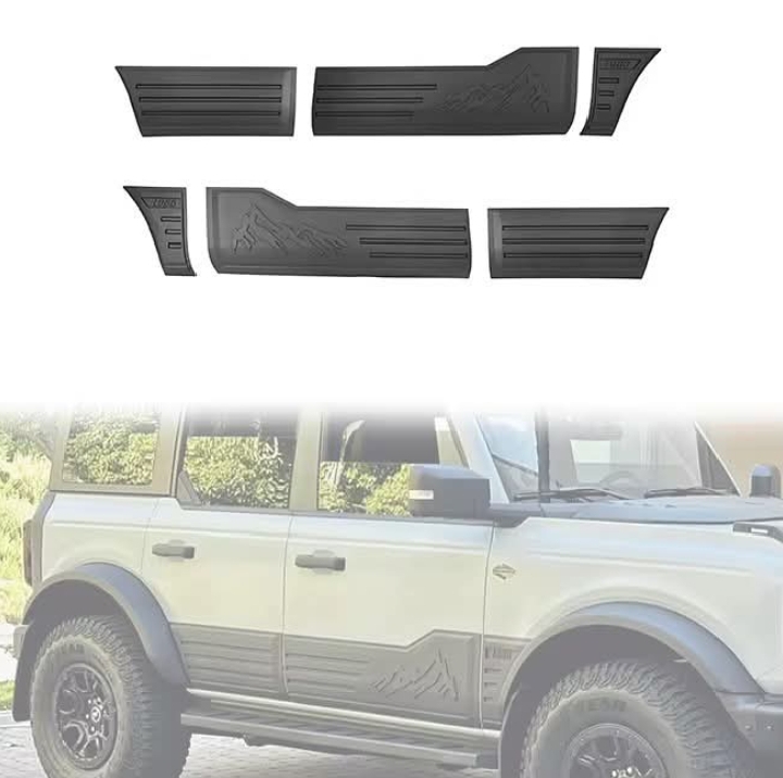 قوالب أبواب (Door Molding Set) أو وسادات ركل (Kick Pads) بتصميم جبلي مخصصة لسيارة فورد برونكو (Ford Bronco)